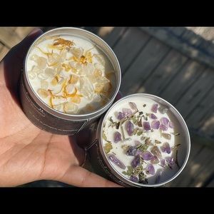 Healing Candles infused with crystals and herbs! 100% Soy Wax Candle